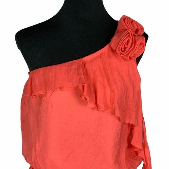 Lorenza Blau Sleeveless One Shoulder Top Coral 12 - Picture 7 of 12